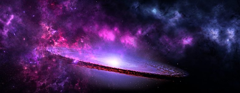 Purple galaxy in the universe